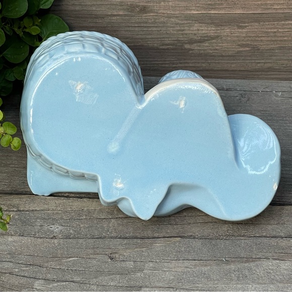 Vintage Blue Ceramic Baby and Guitar Dish or Indoor Planter - Picture 4 of 13